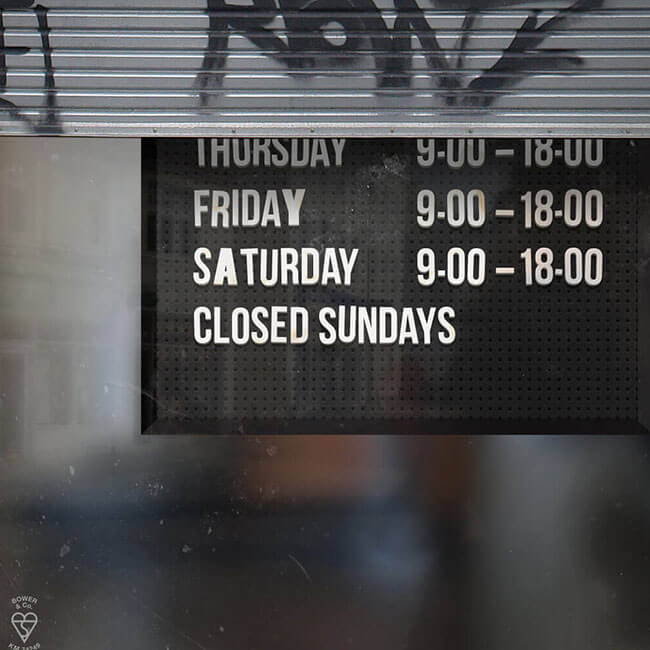 Closed Sundays